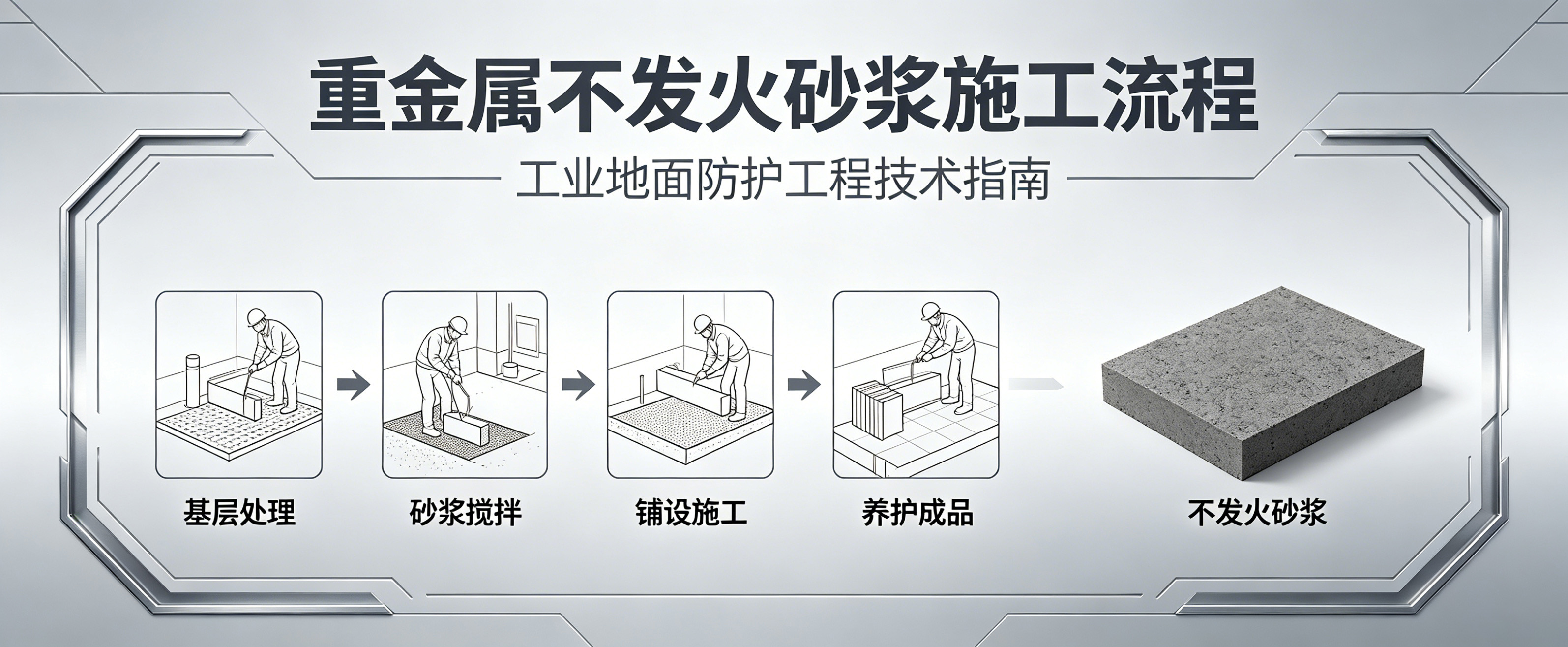 重金属不发火砂浆的施工流程